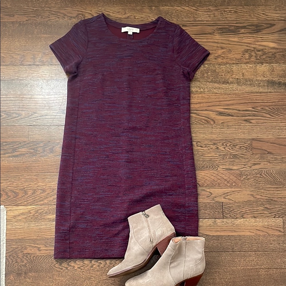 LOFT Burgundy T Shirt Dress